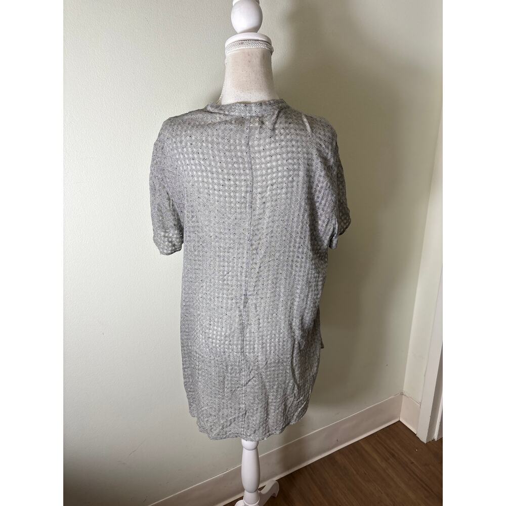 Billy Reid Black and White Dot Print Short Sleeve Shirt Sz M - Picture 4 of 5